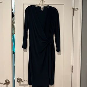 Dark green wrap dress